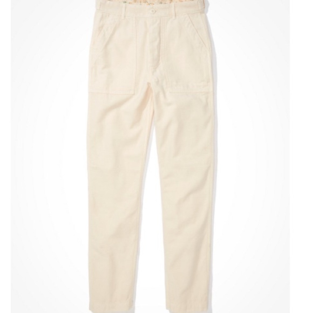 American Eagle Highest Waist ‘90s Boyfriend Cream Pants